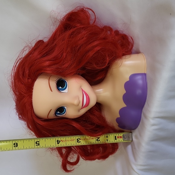 Disney Princess Little Mermaid Ariel Hair Styling Head Just Play 6" - Picture 13 of 14